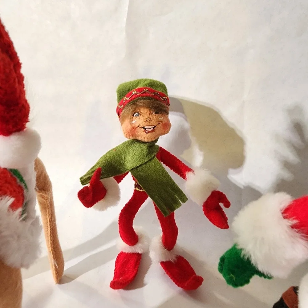 Annalee Christmas Set‎ - Santa, Elf, Reindeer & Yorkie Dog - Retired